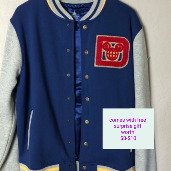 NWT Disney Letterman Jacket Varsity Blue - Picture 1 of 7